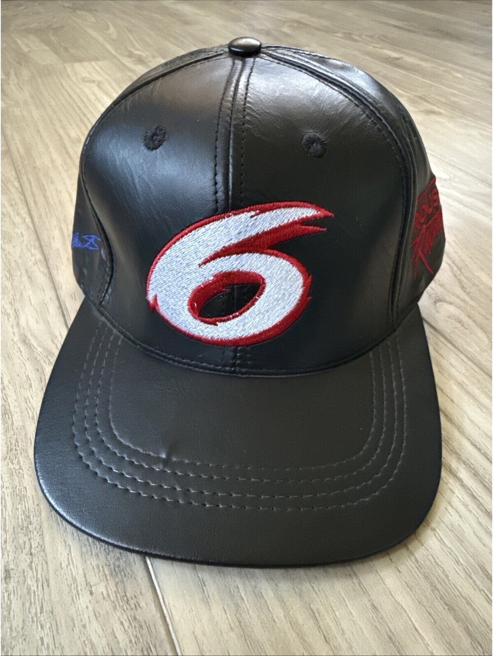 #6 Mark Martin Roush Nascar Racing Black Leather Hat Adjustable Strap JH Design.